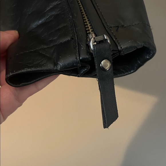 Vintage Harley-Davidson paradise flare Black Leather Jacket size large - Picture 8 of 9